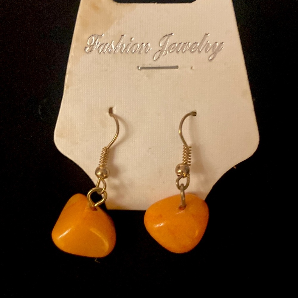 Orange Stone Earrings